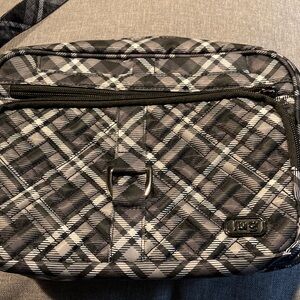 lug Black and Gray Plaid Quilted Crossbody Belt Bag